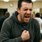 Scientific illustration showing why swearing reduces pain through subcortical brain pathways and pain gating
